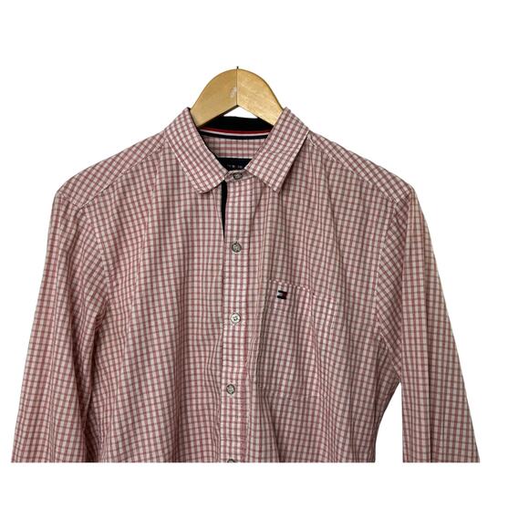 Tommy Hilfiger Red Check Long Sleeve Button Up Shirt Men's Medium - Picture 7 of 7